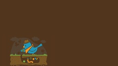 Minimalistic Birds funny brown