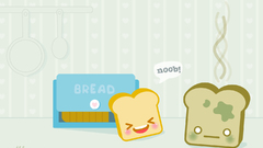 Minimalistic funny bread toast