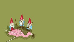 Minimalistic grass flamingos lawn