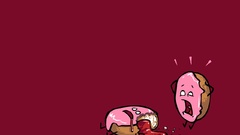 Minimalistic red funny donuts