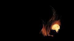 Minimalistic Trees orange moon