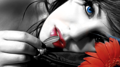 Model flower face beautiful