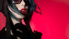 Model red glasses beautiful