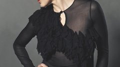 Model woman black dress