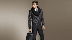 Models fashion Men Leather