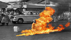 Monk Buddhist fire suicide