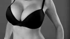 Monochrome blondes panties boobs Jordan Carver bra set