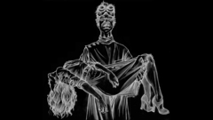 Monochrome drawings black background