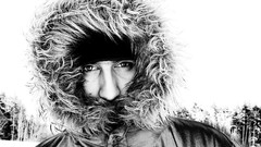 Monochrome eskimo fur clothing