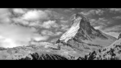 monochrome Mountains winter snow matterhorn switzerland