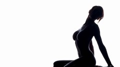 Monochrome nude no bra bottomless topless no panties