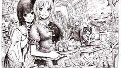 Monochrome open mouth drawings