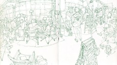 Monochrome plateau drawings artwork Korean Kim Jung-Gi