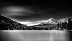 monochrome sky nature Mount Hood