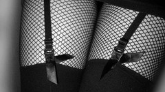 Monochrome stockings lingerie fishnet stockings amateurs body 