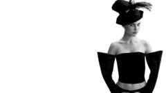 Monochrome white background woman