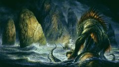 Monster Monsters squid Kraken cthulu 1440x900 creaturefeatures