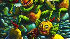 Monsters paintings Halloween pumpkins artwork traditional art 