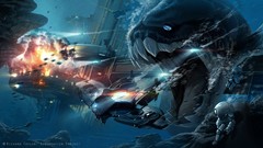 Monsters underwater Deep Sea science fiction artwork