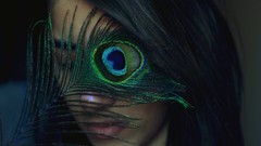 Moods woman feathers faces brunettes