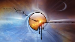 Moon abstract bleeding