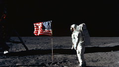 Moon astronauts Flags moonwalk