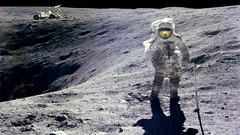 Moon astronauts moonwalk