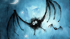 Moon bats Stars abstract