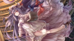 Moon Books dress hats socks Library red eyes bows long hair 