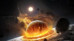 Moon Earth science fiction outer space Armageddon