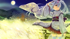 Moon kimono masks anime girls nanao naru original characters 