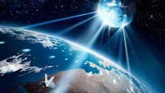 Moon light abstract disco Earth globe funny disco ball outer 