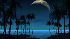 Moon peaceful sky ocean