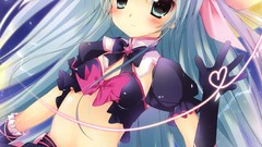 Moon Ribbons long hair anime girls parasol cat ears panties 