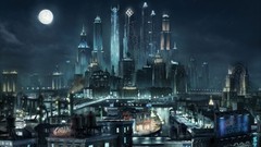 Moon saints row 2 cityscapes artwork futuristic