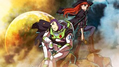 Moon woman Toy Story rocks revolvers belts pixar boots green 