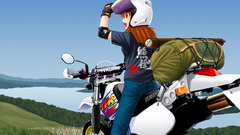 Motorbike Yamaha Anime girl