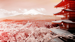 Mount fuji pagodas Japanese