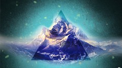 Mountains abstract colors outer space Traingle Shipo Designs