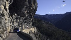 Mountains asphalt Helicopters dust cars Alps roads Subaru rally 