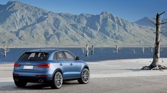 Mountains Audi cars SUV rivers German cars blue cars Audi RSQ3
