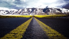 Mountains clouds Highways roads