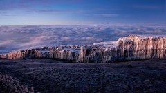 Mountains clouds ice bing Tanzania Mount Kilimanjaro