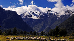 Mountains clouds Landscapes Animals