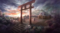 Mountains clouds Landscapes touhou