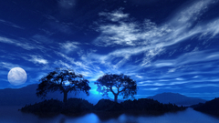 Mountains clouds nature Trees