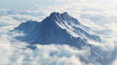 Mountains clouds peak Mount Olympus