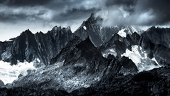 Mountains dark peaks