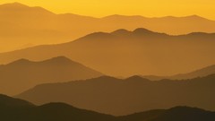 Mountains Dome silhouettes mist sunlight north carolina