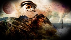 Mountains eyes eye fantastic watching digital art fantasy art